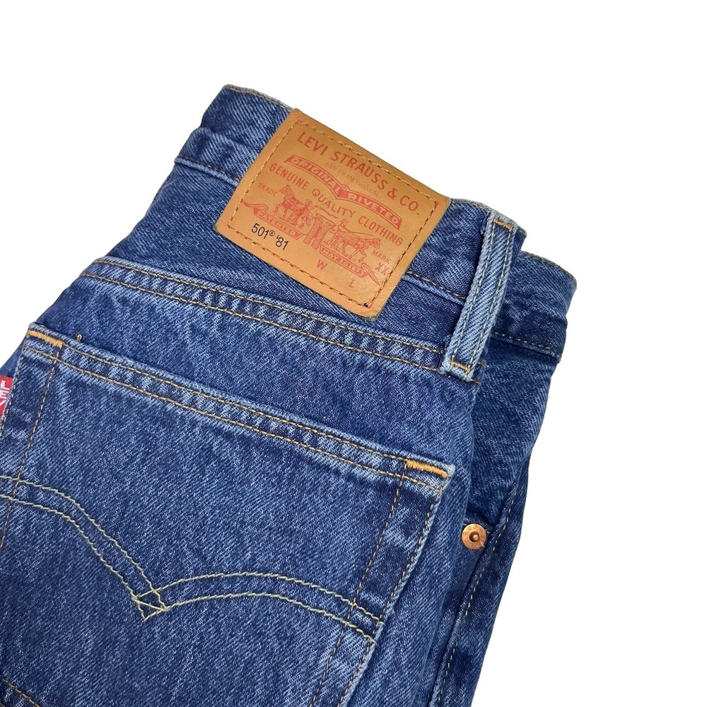 Levi's 501 '81 Jeans Womens 24x31 Dark Wash High Rise Straight Premium Denim